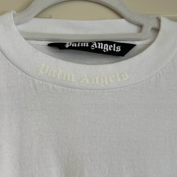 Palm Angels White Classic Logo Over T-Shirt Long Sleeve Crew Neck - Picture 6 of 13
